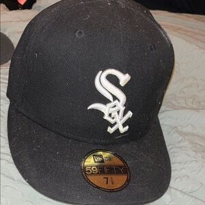 New Era Black Cap with White Embroidery